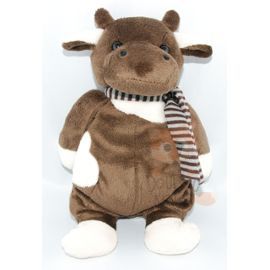  vache marron blanc echarpe rayée 
