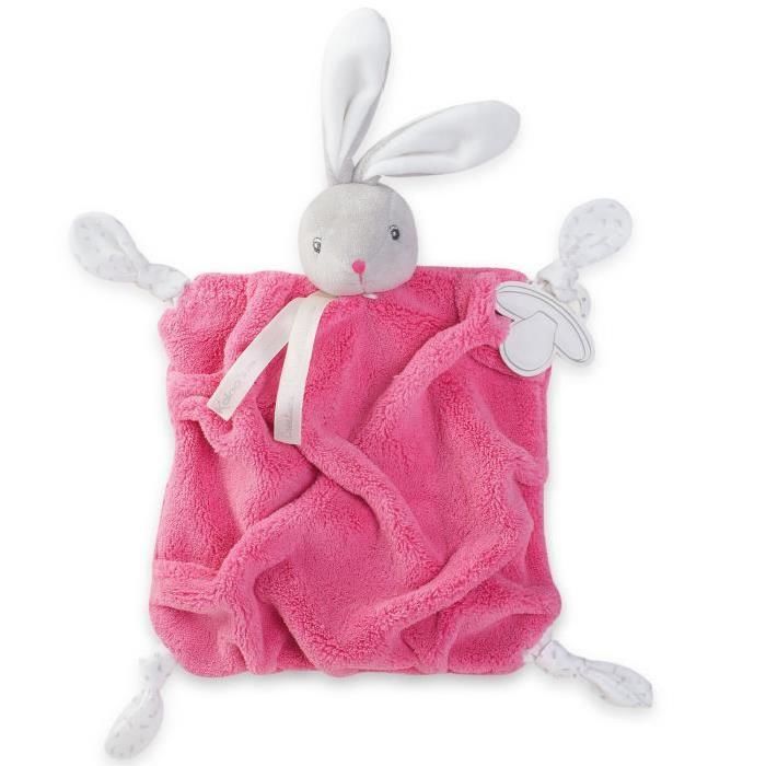 Doudou Doudou plat lapin rose framboise gris Kaloo Plume Créations Tendres et & Douces 