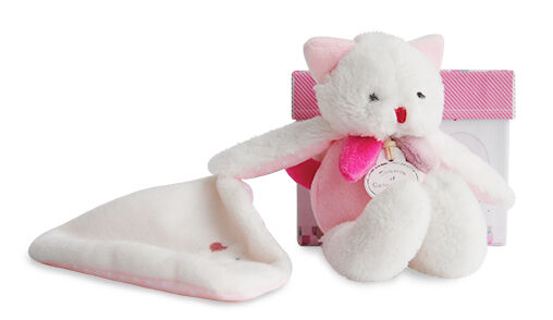  les gommettes attache sucette chat rose blanc 