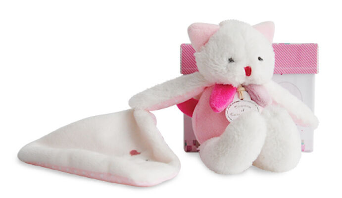  les gommettes attache sucette chat rose blanc 