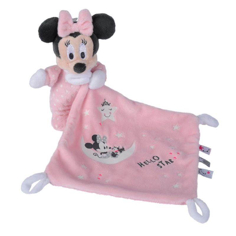 Disney Minnie la souris Peluche avec doudou luminescent rose 25 cm