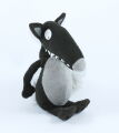 Auzou loup peluche gris noir 