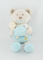  ours boîte à musique tortue bleu beige 