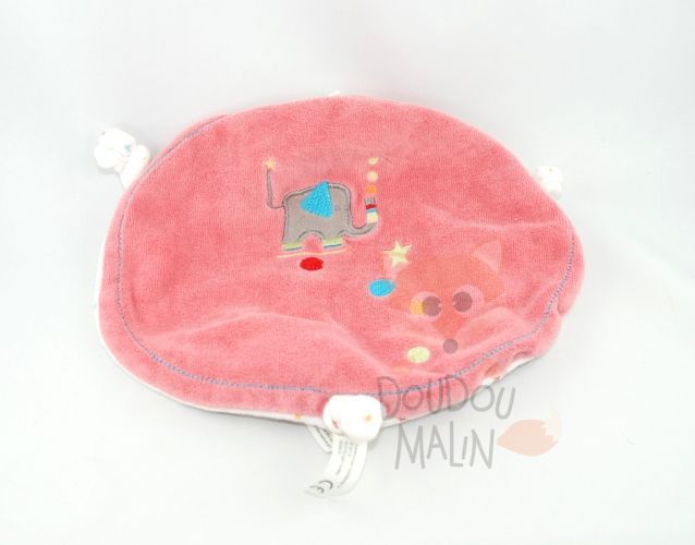  plat rond éléphant gris rose blanc vert rouge étoile 3 noeud 