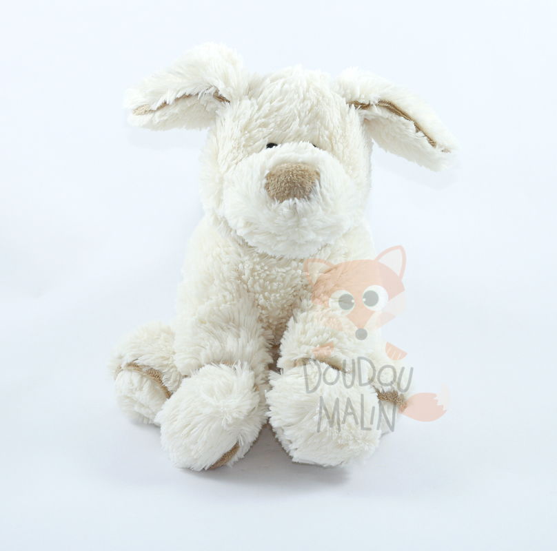 peluche chien beige marron 