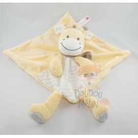  girafe carré plat jaune marron blanc echarpe 