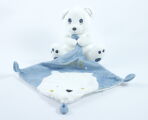  mouchoir ours polaire blanc bleu love 