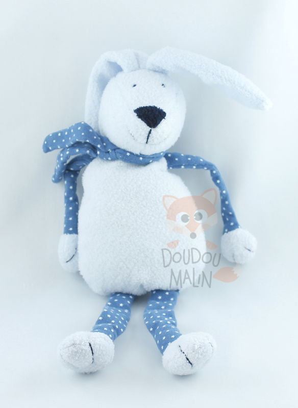  peluche lapin bleu étoile écharpe 