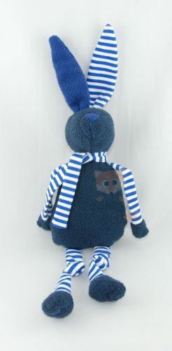  lapin bleu blanc rayé écharpe 
