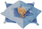  noeud ours bleu plat carré marron 