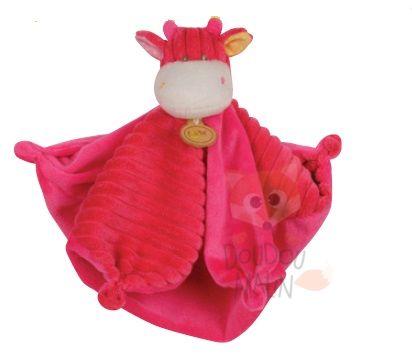 Baby Nat Les Doubambins Doudou Plat Vache Rose