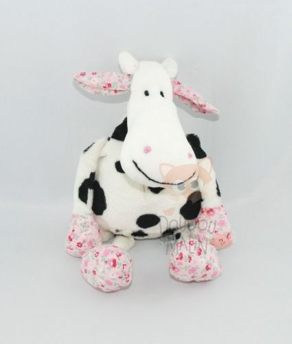  concept vache noir blanc rose fleur 