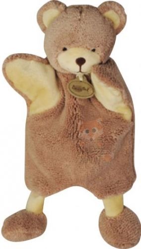  marionnette microfibre nature ours beige marron brun 