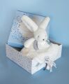  - happy - lapin glossy blanc 25 cm 