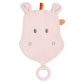  - susie et bonnie - tête hippopotame éponge avec anneau en silicone rose 33 cm 