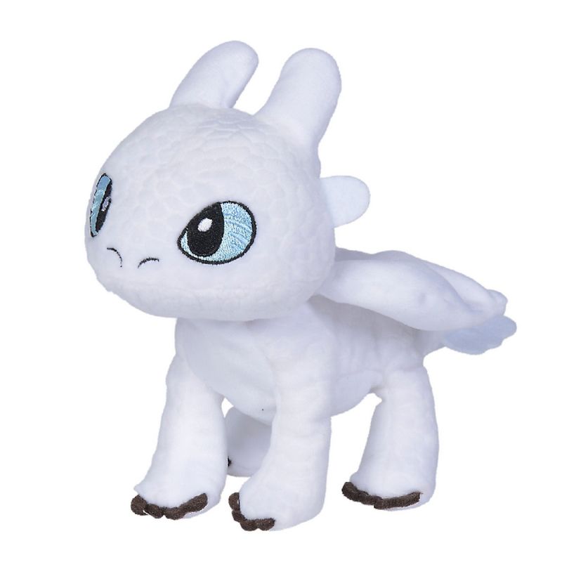 Doudou Malin Universal Dragons Peluche furie éclair Blanc 30 cm 