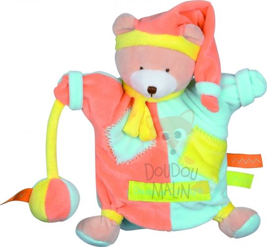  marionnette zig zag ours bleu orange jaune 