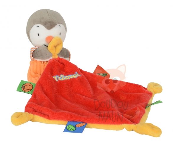 Nicotoy T'choupi peluche doudou pingouin rouge orange gris fraise carotte  haricot potiron