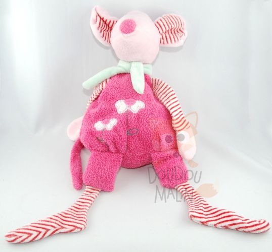  souris rose violet vert écharpe fleur 