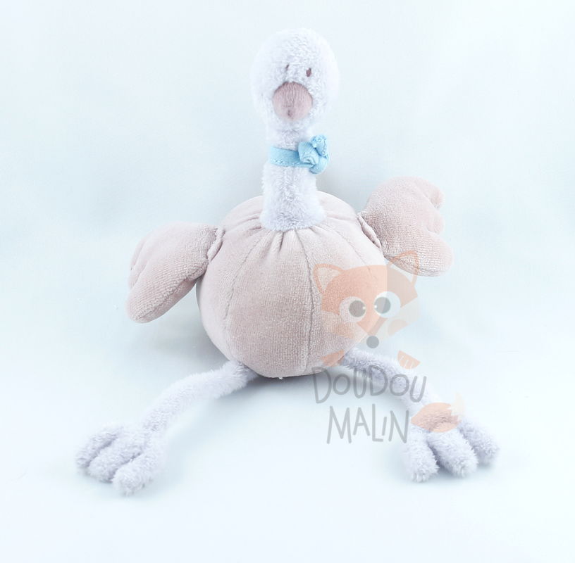  autruche oiseau violet noeud bleu 