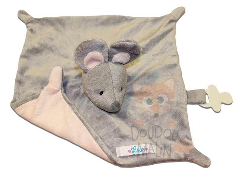  plat souris gris love fleur 
