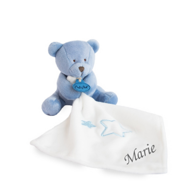  mouchoir ours bleu violet blanc étoile 