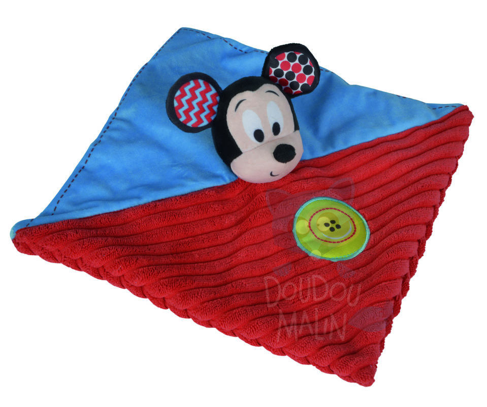  mickey mouse plat carré rouge bleu bouton 