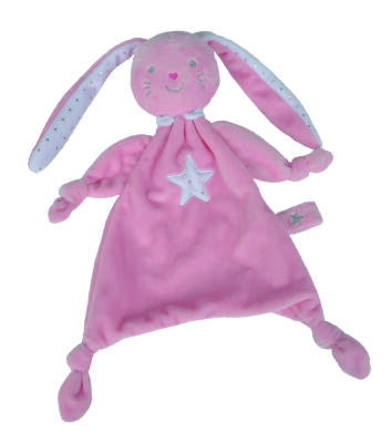  layette plat lapin rose blanc étoile 