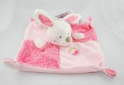  lapin plat carré rose vert blanc oiseau 