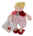  mes petites poupées fille pantin mouchoir rose rouge papillon 