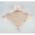  malice et bulle ours plat losange beige crème broderie feuille 
