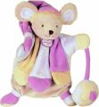  marionnette collector souris rose poudré violet beige 