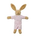  lapin pyjama rayé rose blanc beige 