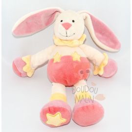 lapin rose jaune crème broderie étoile 