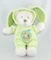  ours déguisé lapin pyjama vert capuche blanc oiseau 
