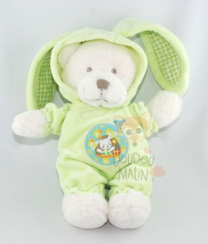 Nicotoy Doudous Ours Soft Toy Bear Green