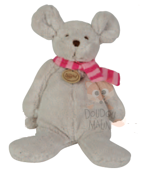  les ptits mousse pantin souris gris rose rayé écharpe 