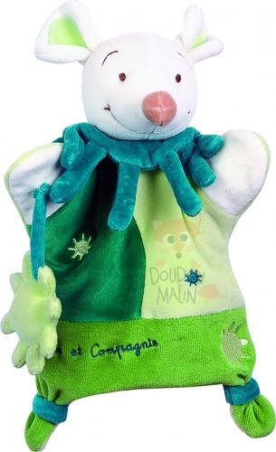 Doudou Marionnette à Doigt Souris Doudou Et Compagnie - 30 Cm, Beige - Cadeau Naissance, Garantie Perdu-retrouvé