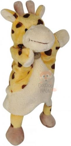  marionnette nature microfibre girafe jaune marron beige 