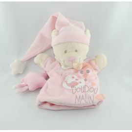  ours marionnette rose blanc beige etoile oiseau bonnet 