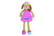  peluche chien robe rose bleu marron poche life 