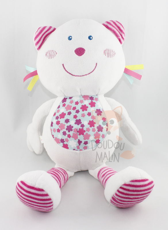 Ptit bisou chat blanc rose fleur 