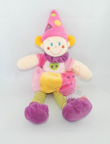  clown fée lutin rose jauen violet vert étoile 