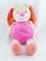  peluche lapin rose orange papillon 