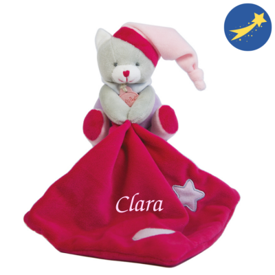  les luminescents baby comforter cat pink purple grey star moon 