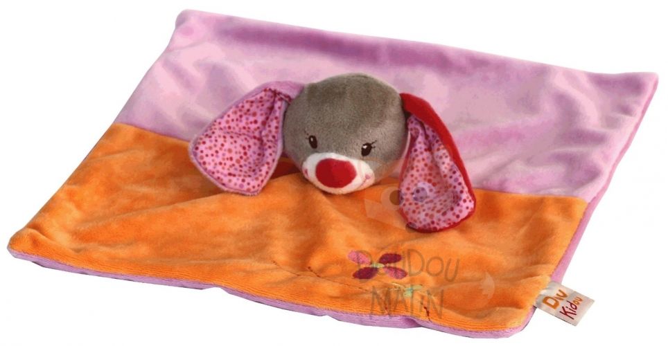  charlotte lapin plat carré violet orange rouge broderie fleur 