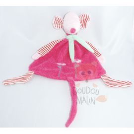  souris rose vert echarpe rouge fleur rayé 