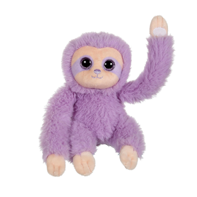  peluche ptit paresseux bleu violet 16 cm 