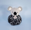  - les petits fûtés - boule koala blanc noir  25 cm 