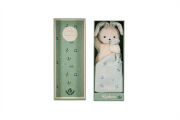  - carré douceur - lapin vert bouquet dagrumes 17 cm 